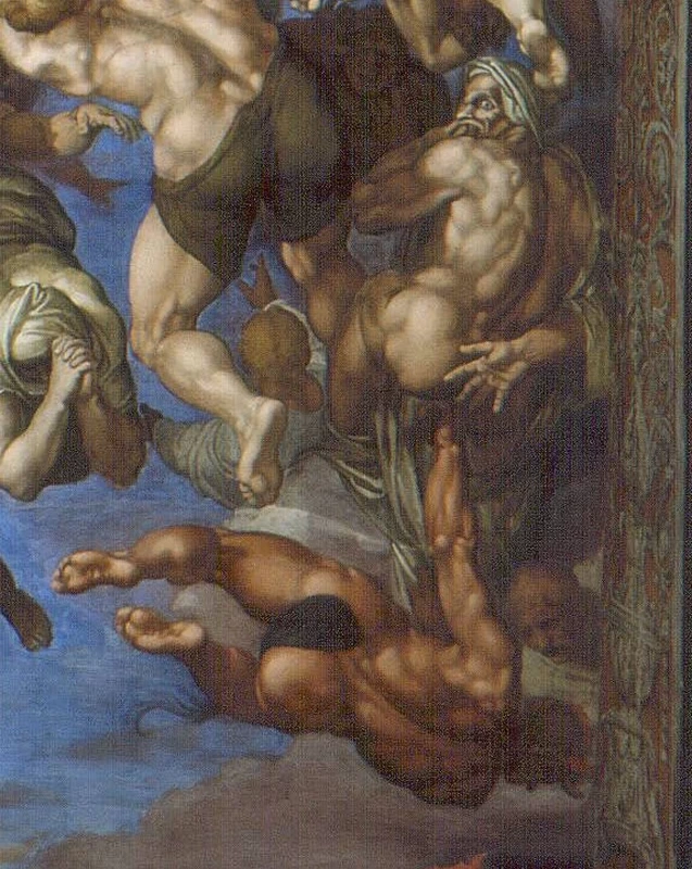 Giudizio Universale - dettaglio, Cappella Sistina